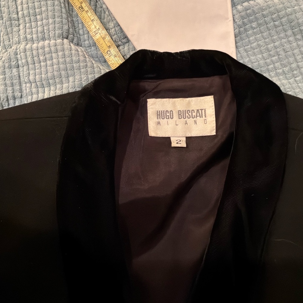 ❌Hugo Buscati Black tuxedo coat dress sz 2❌